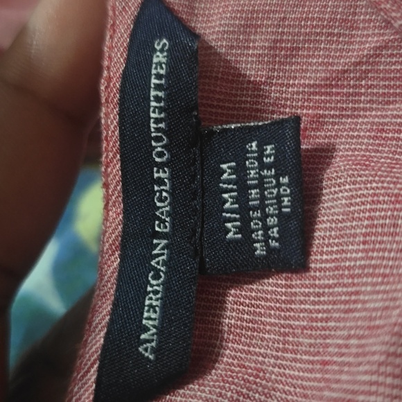 American Eagle Crop Peasant Top Red Boho Smocked Ruffle Sleeve Medium - Picture 8 of 9